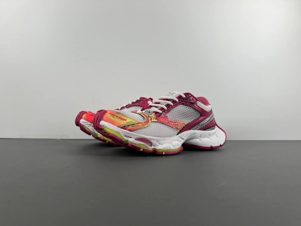 Balenciaga Stapler Sneaker White red fluorescent green
