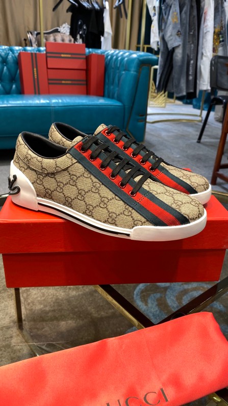 Gucci2024 New Breathable Board Shoes Brown