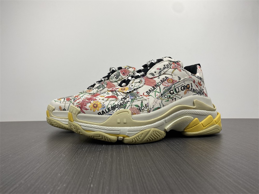 Gucci Balenciaga The Hacker Project Floral Triple S Sneakers
