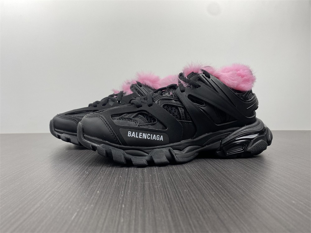 Balenciaga Track Fur Black/Pink 668555 W3CQ6 1050