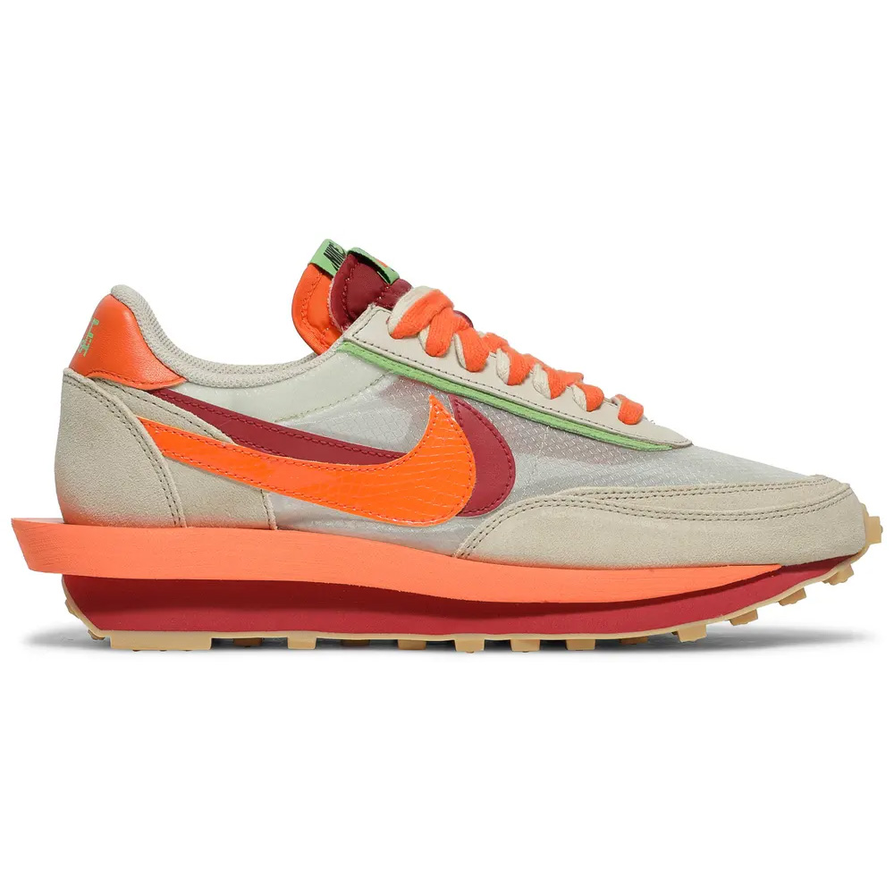 Nike LD Waffle sacai CLOT Kiss of Death Net Orange Blaze DH1347-100