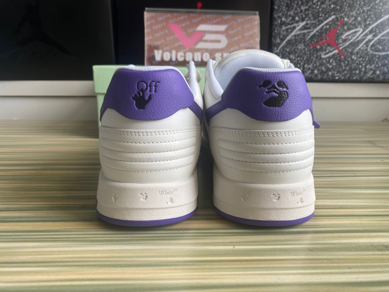 OFF-WHITE Out Of Office OOO Low Tops White Purple