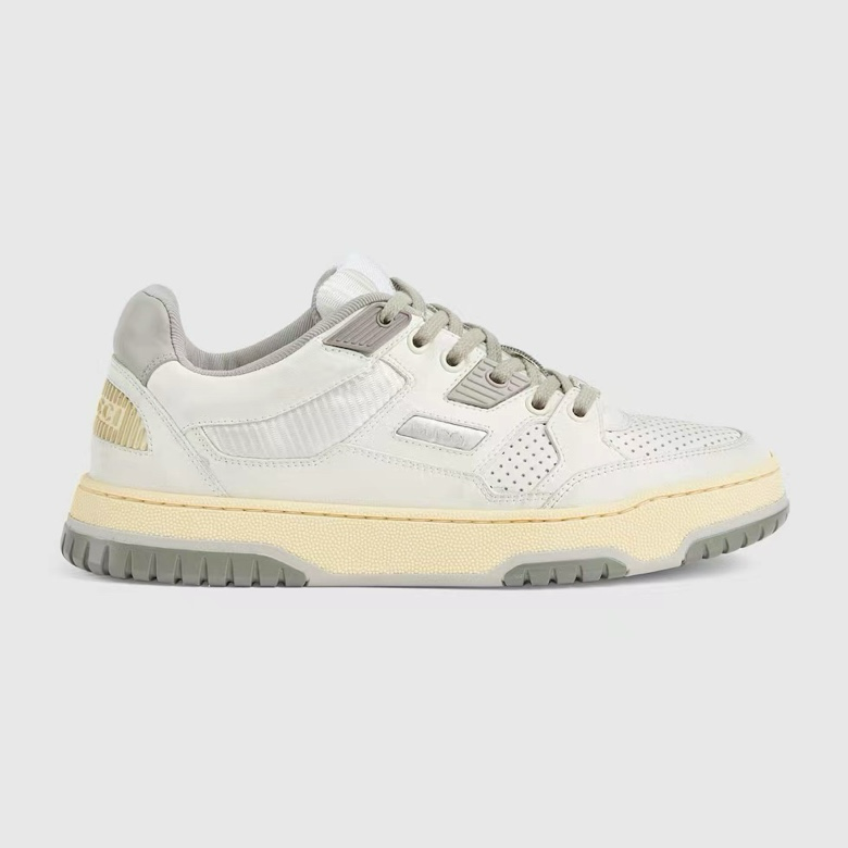 Gucci White Distressed Effect Sneakers White