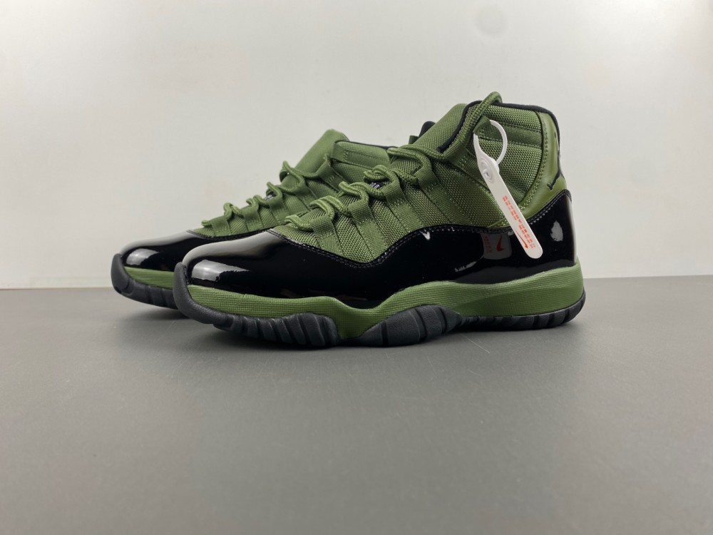 Nike Air Jordan 11 Olive Green High Top Carbon Plate CT8012-300