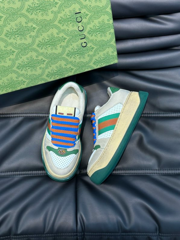 Gucci Screener GG Sneakers White Yellow Green