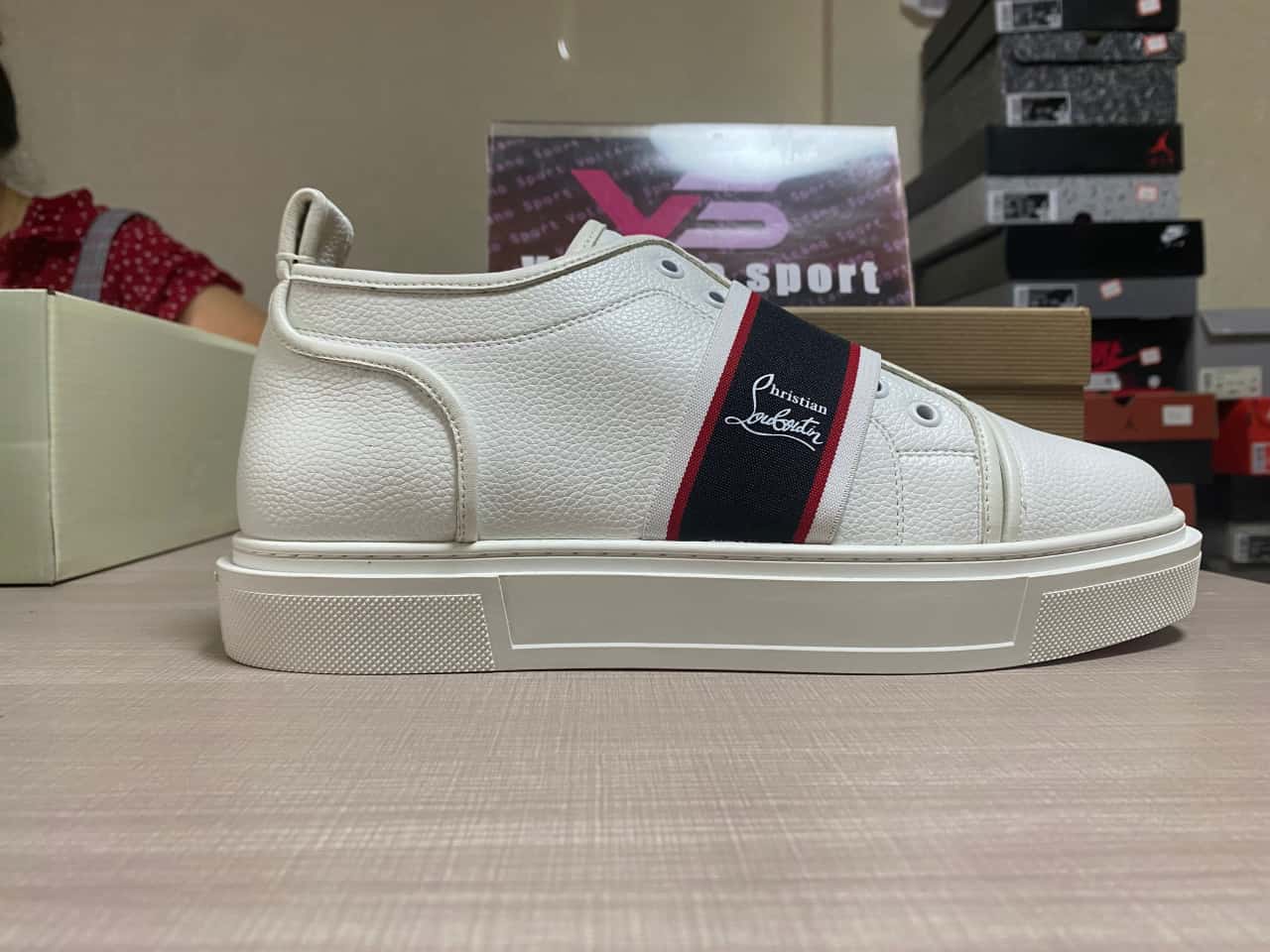 Christian Louboutin Adolescenza Junior White Sneakers