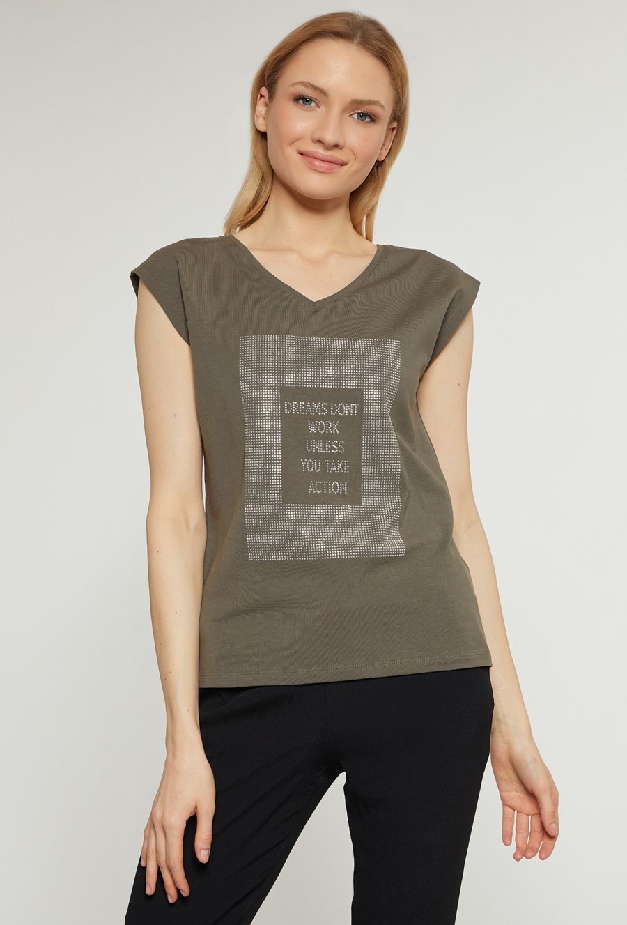 T-shirt z dżetowym panelem