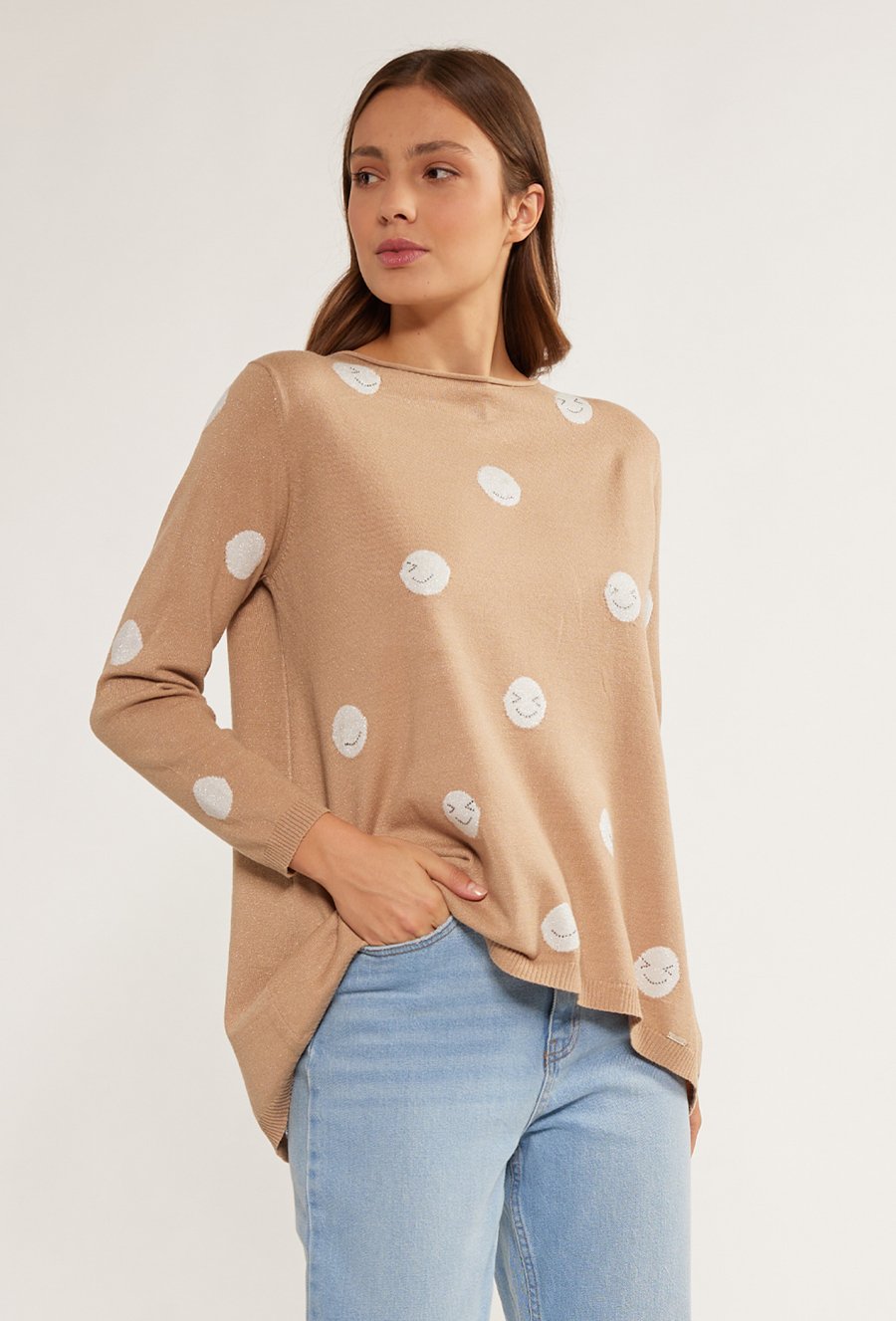 Sweter damski z buźkami