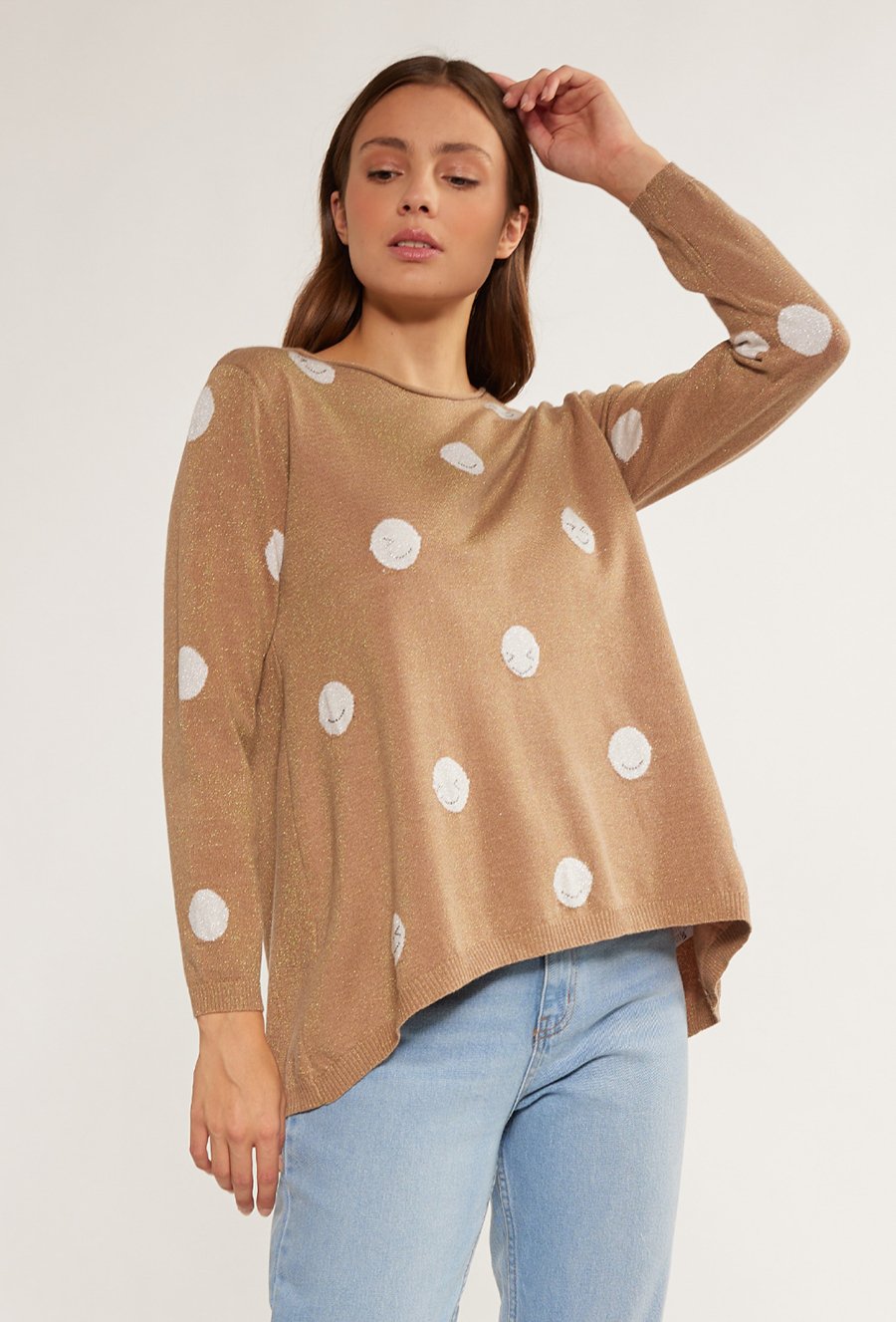 Sweter damski z buźkami
