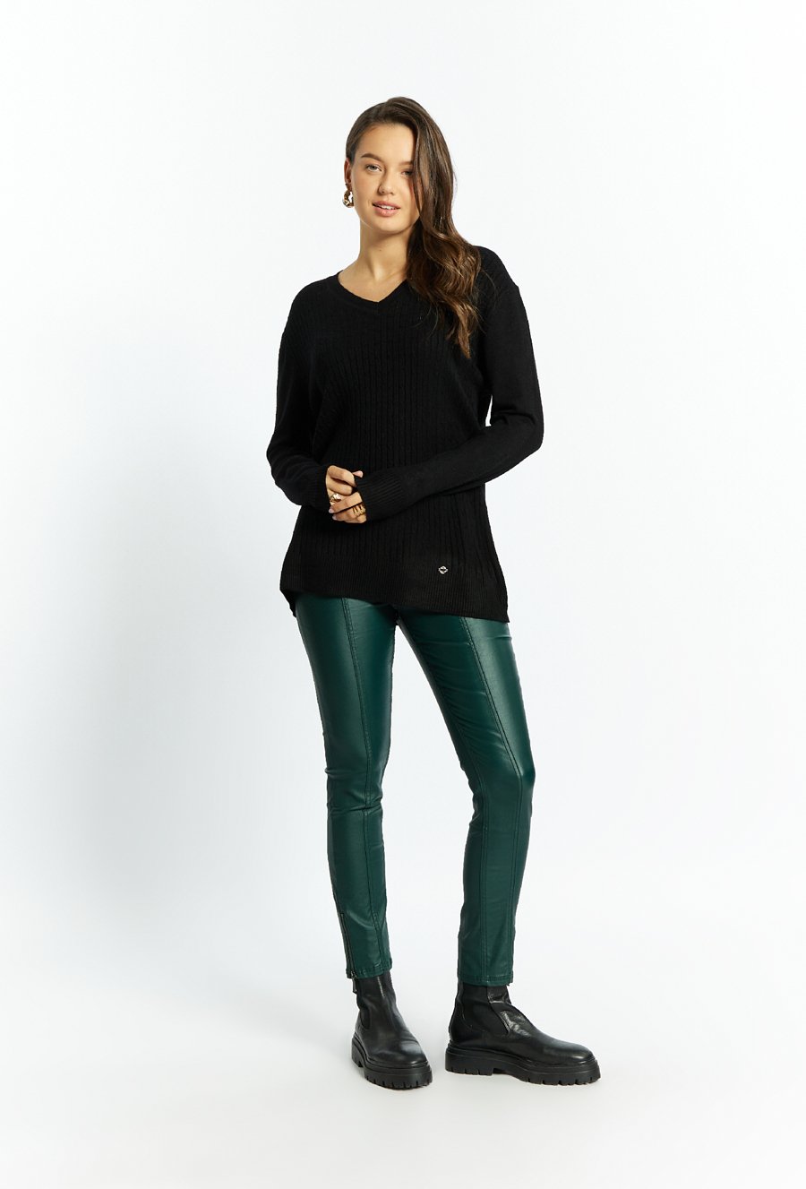 Sweter damski z ciekawym splotem