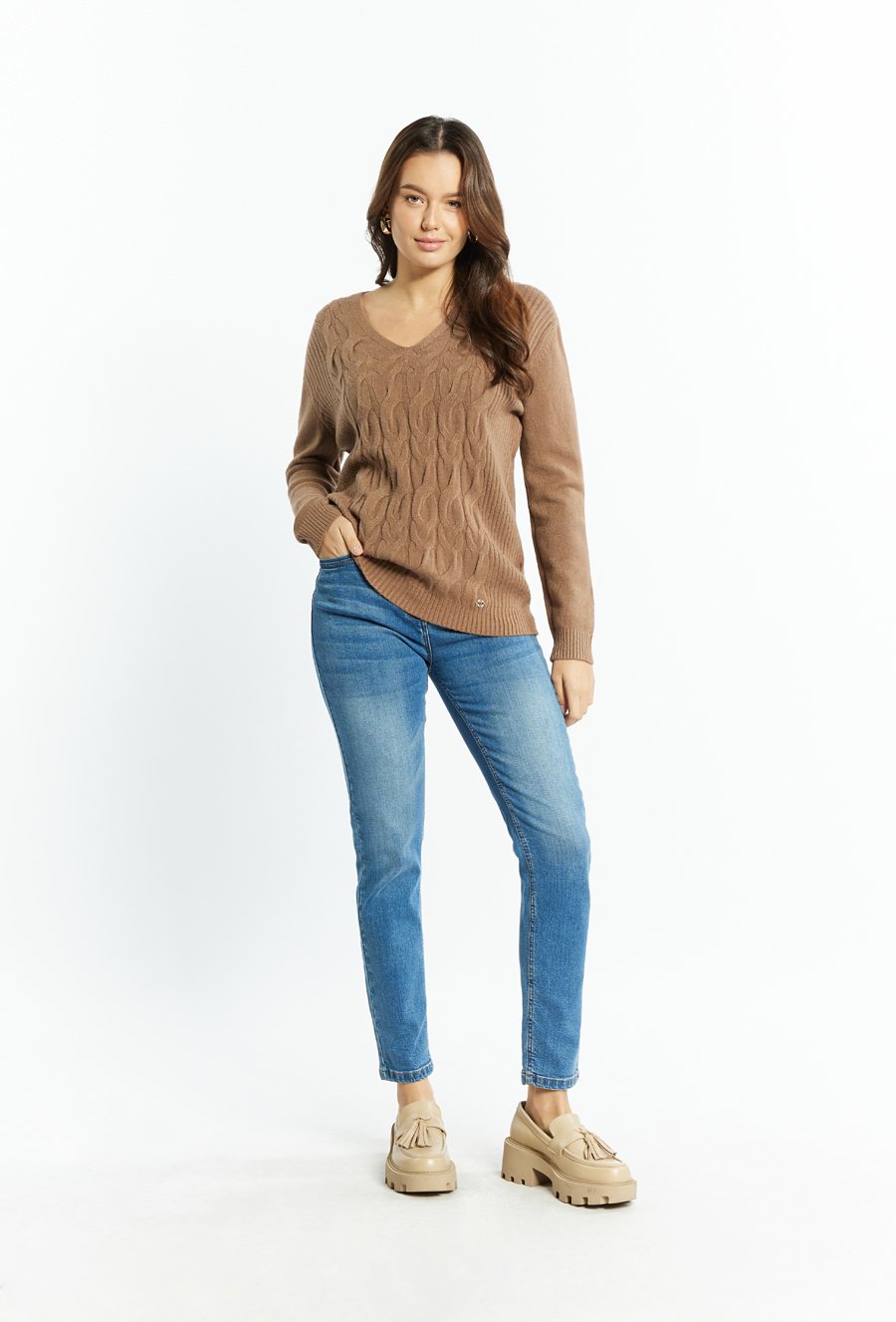 Sweter damski w serek