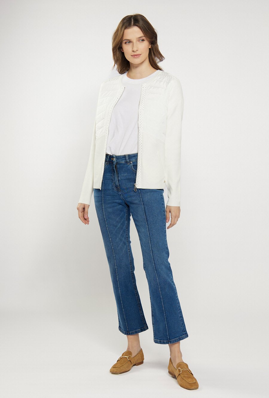 Sweter z pikowanymi wstawkami