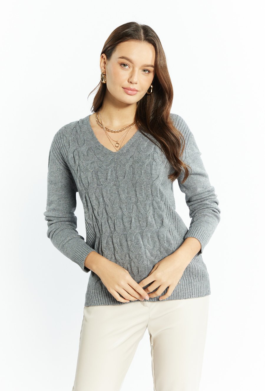 Sweter damski w serek