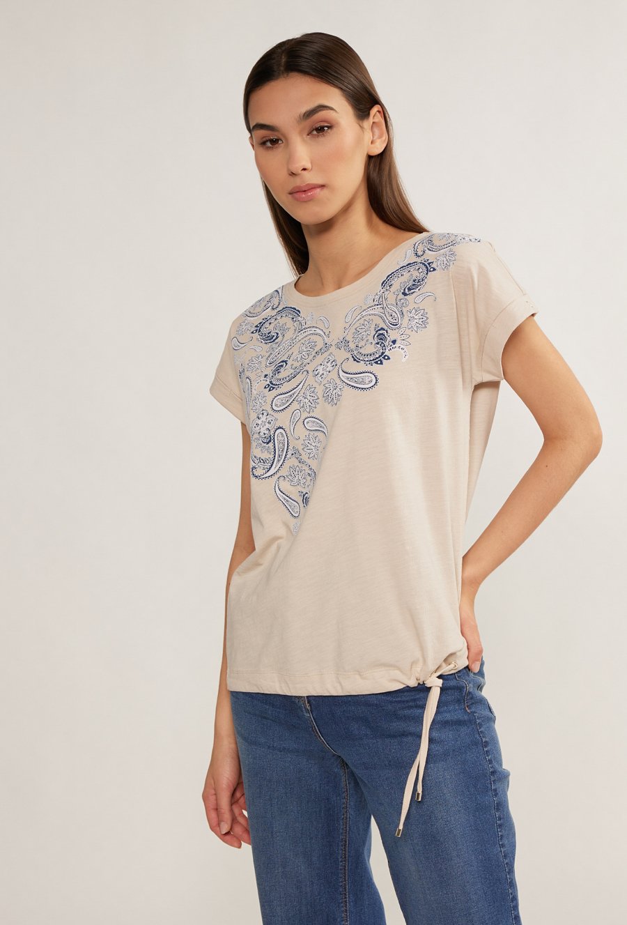 Bawełniany t-shirt z wzorem