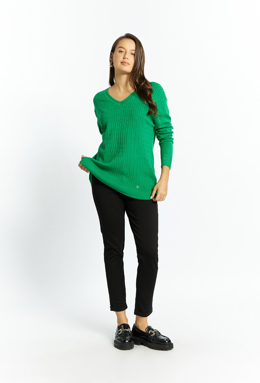 Sweter damski z ciekawym splotem