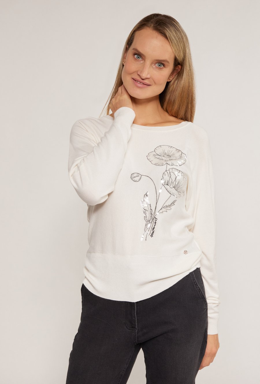 Sweter damski z cekinowym wzorem