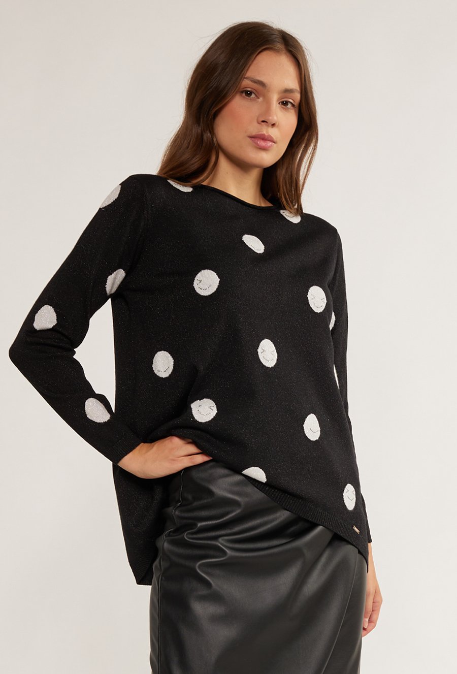 Sweter damski z buźkami