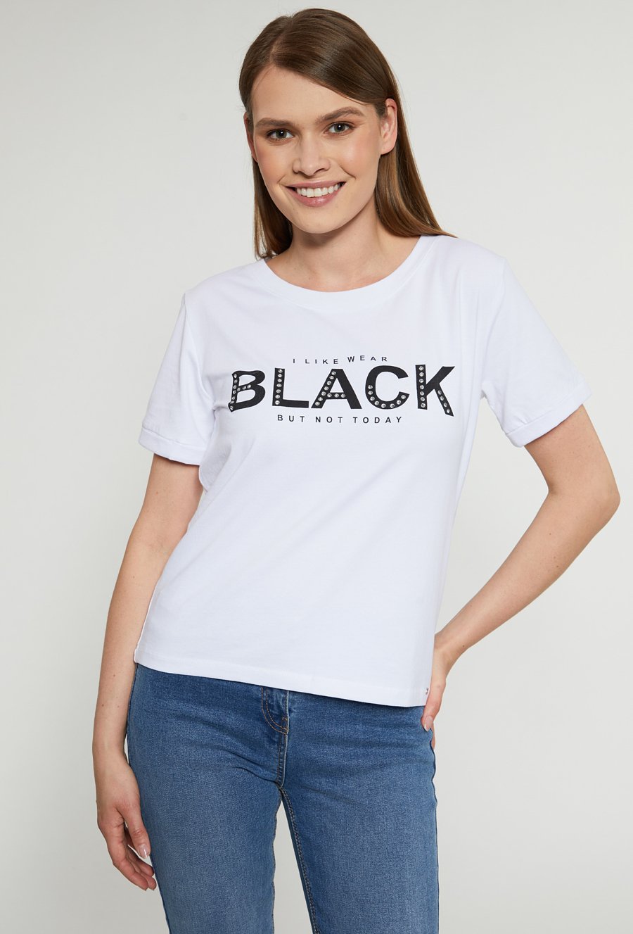 Bawełniany t-shirt z napisem