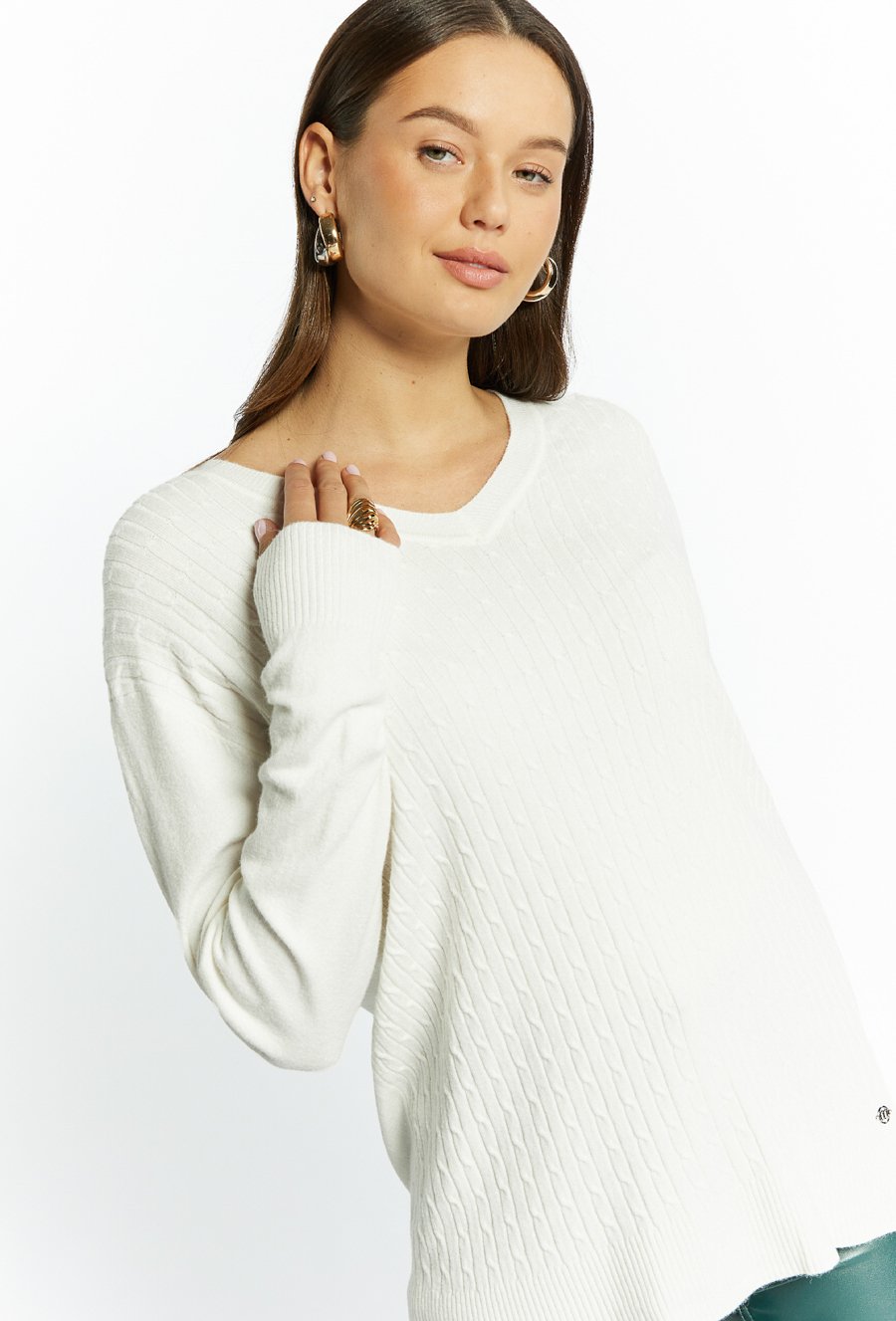 Sweter damski z ciekawym splotem