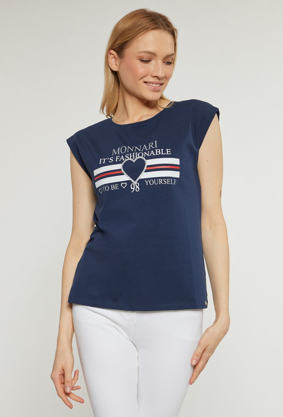 T-shirt damski z ozdobnym panelem
