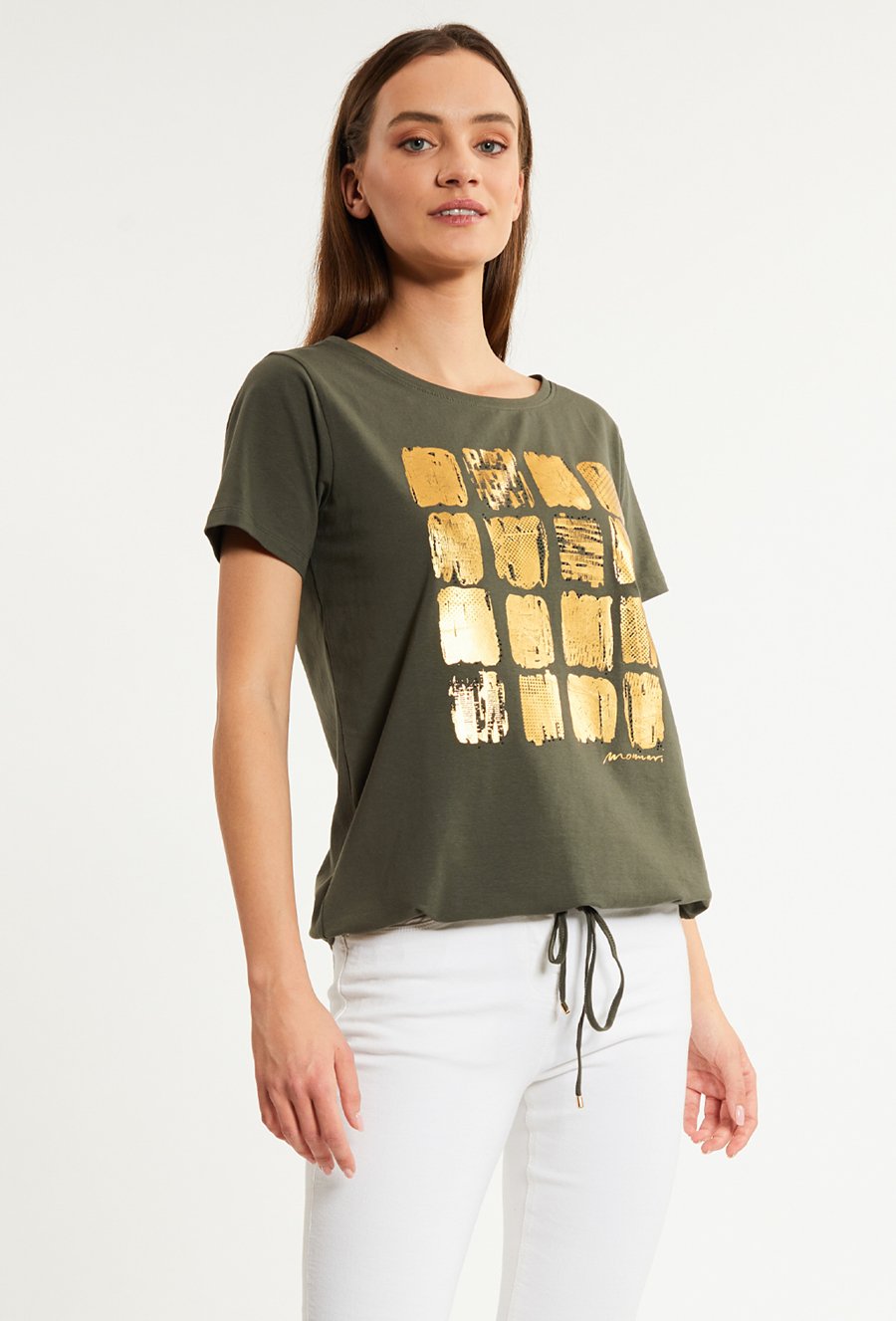 T-shirt z wzorzystym panelem