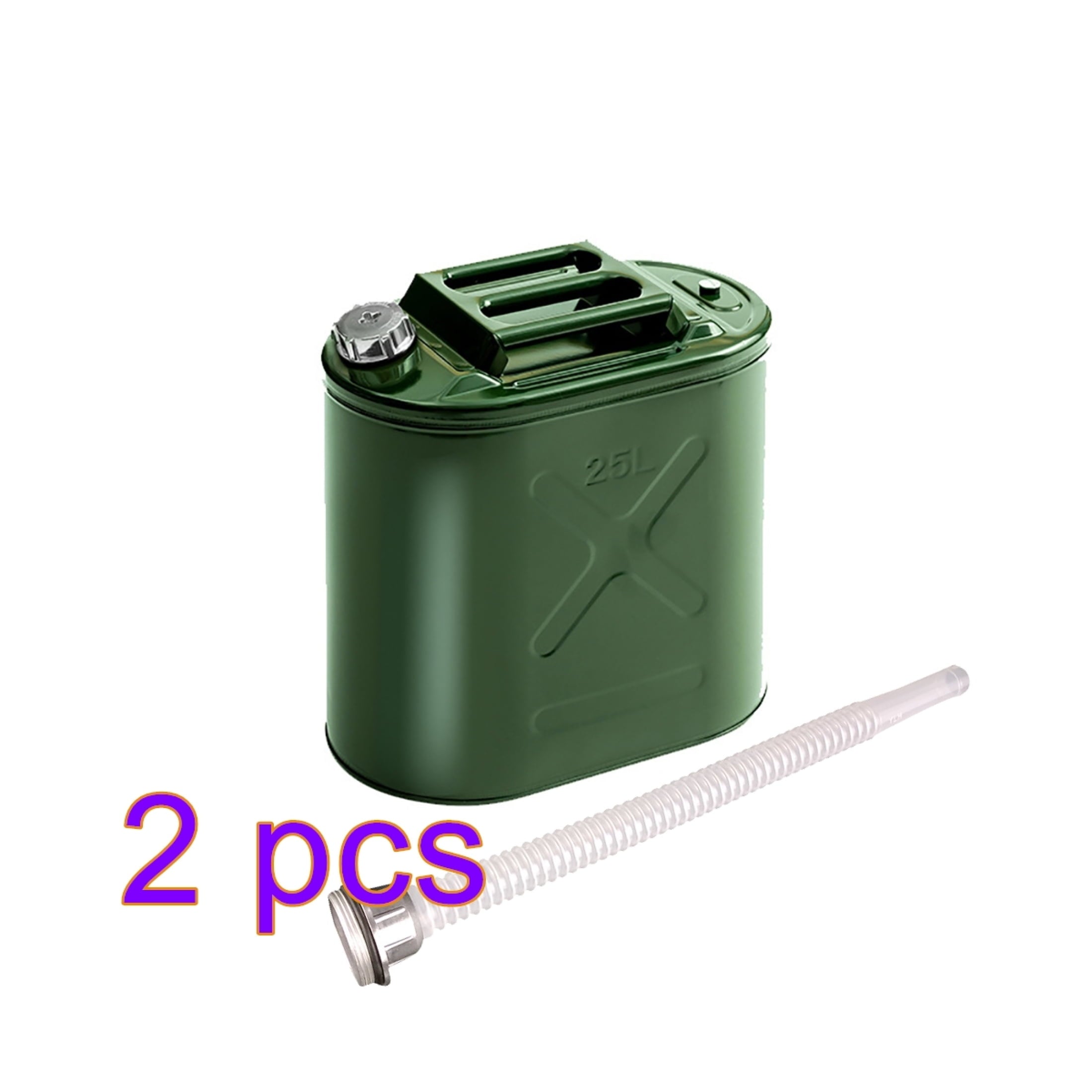 MoreChioce 25L Green Metal Jerry Can Store Container for Petrol Oil Water Alcohol