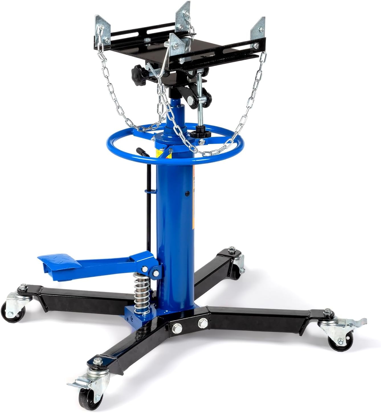 TUFFIOM Transmission Jack, 1,100 lbs 1/2-Ton Hydraulic 2-Stage High Lift Vertical Telescoping Floor Jack Stand, 34