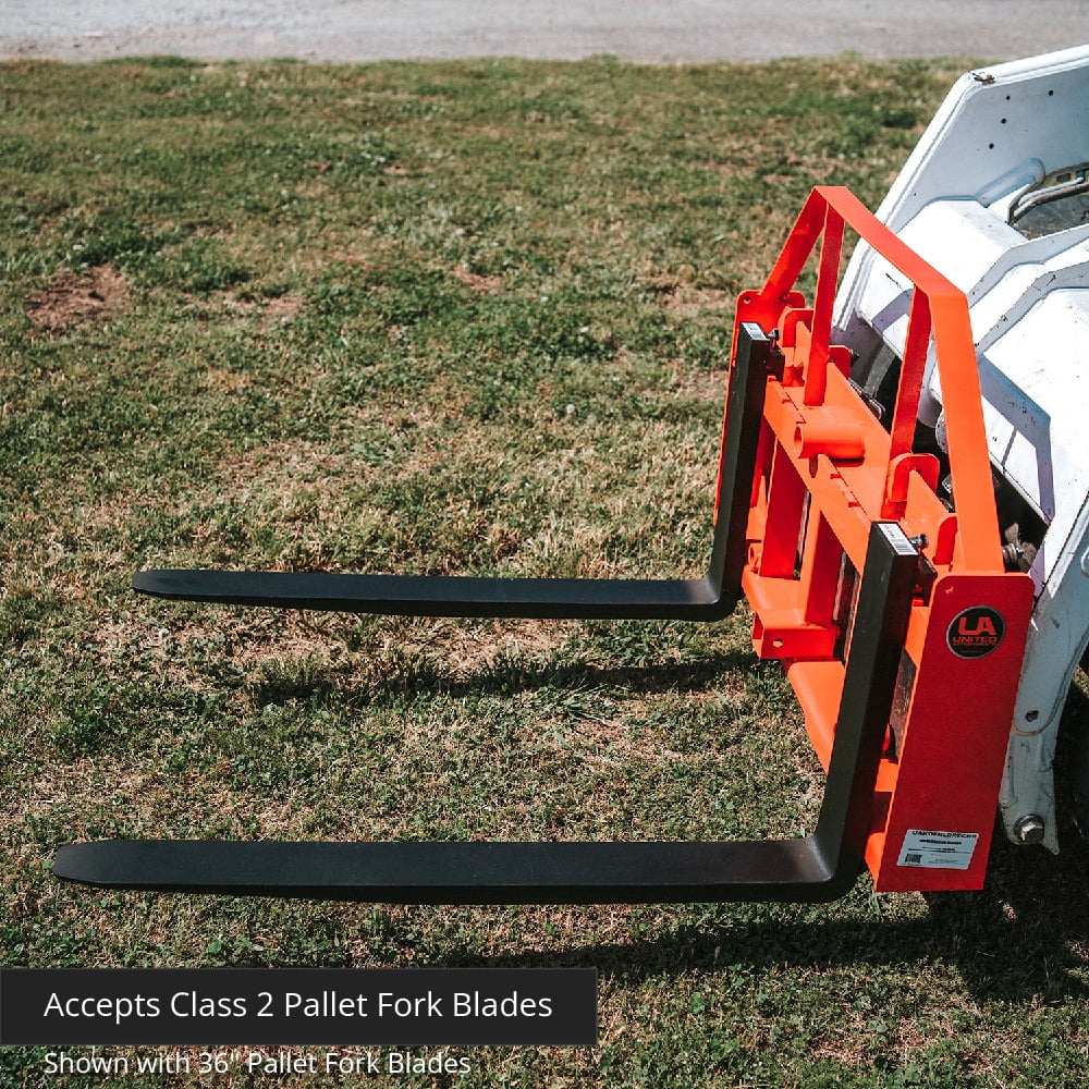 Titan Attachments UA USA Made Orange Pallet Fork Frame Attachment, 48” Fork Blades, Rated 4,000 LB