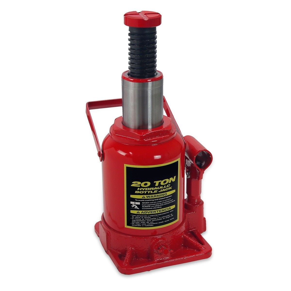 Stark 20 Ton Bottle Jack Hydraulic Lift Capacity Lifting Equipment with Removeable Handle, Red