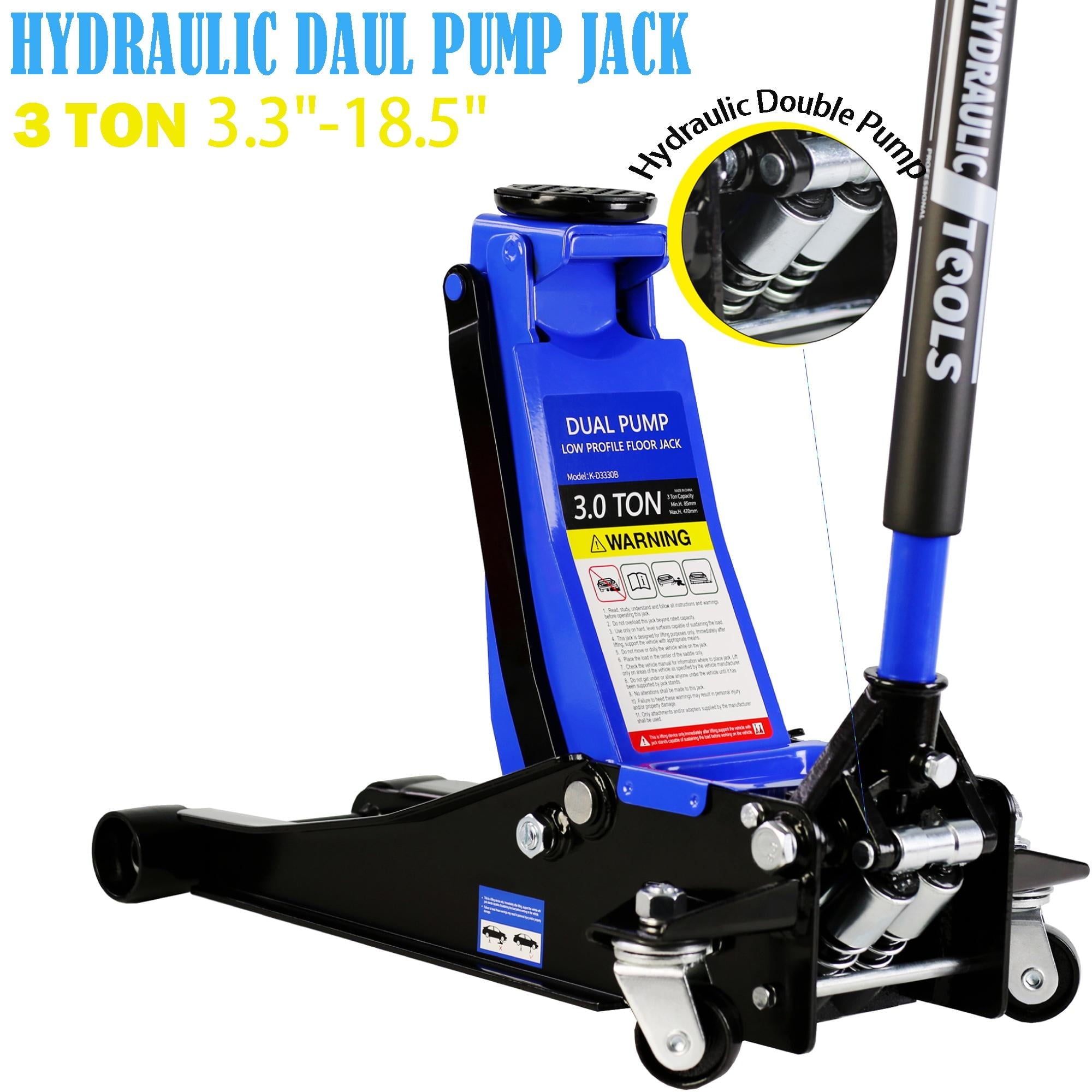 Seizeen Floor Jack 3 Ton, Low Profile Jack Quick Lift Pump 3.3