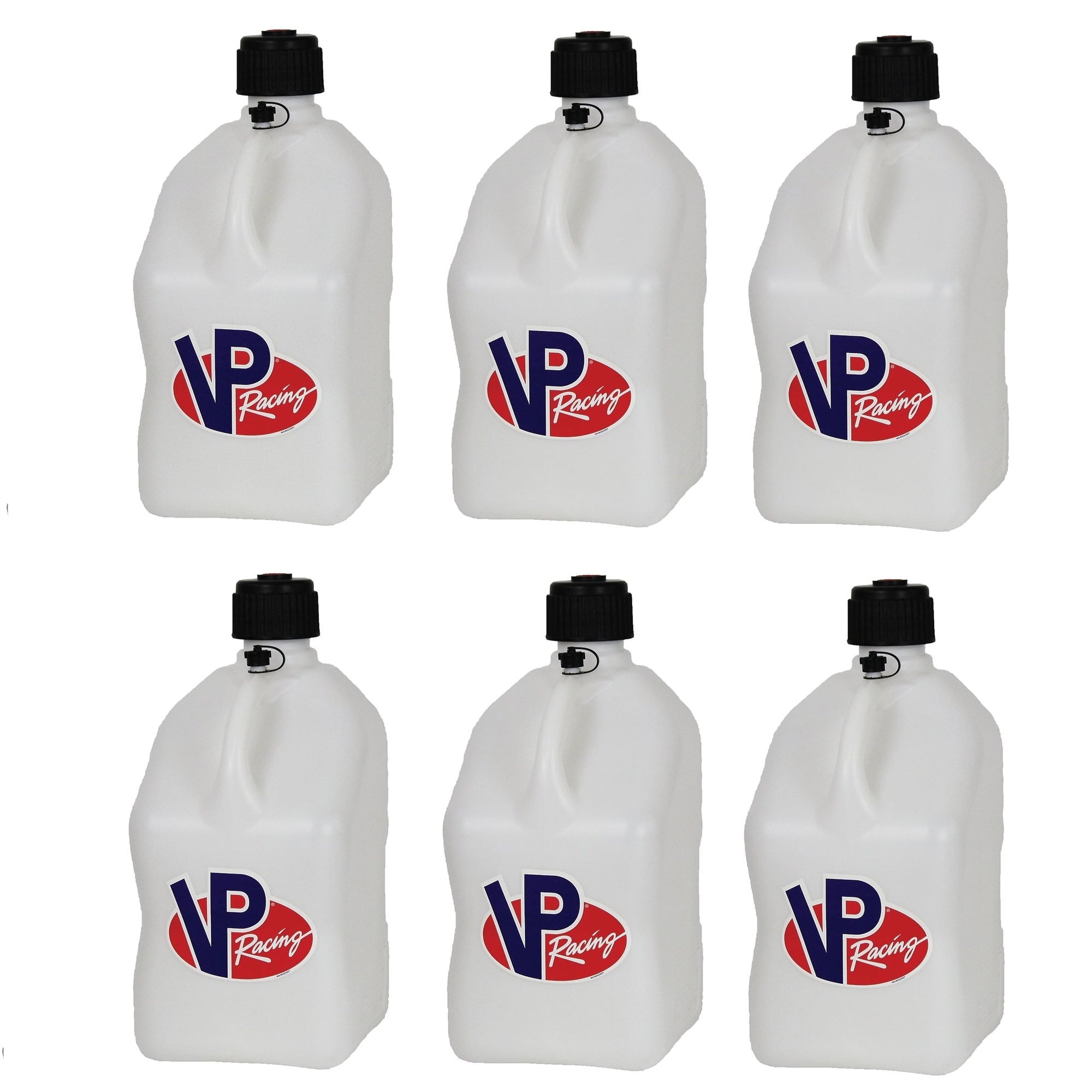 VP Racing Fuels Motorsport 5.5 Gallon Square Utility Jugs, White (4 Pack)
