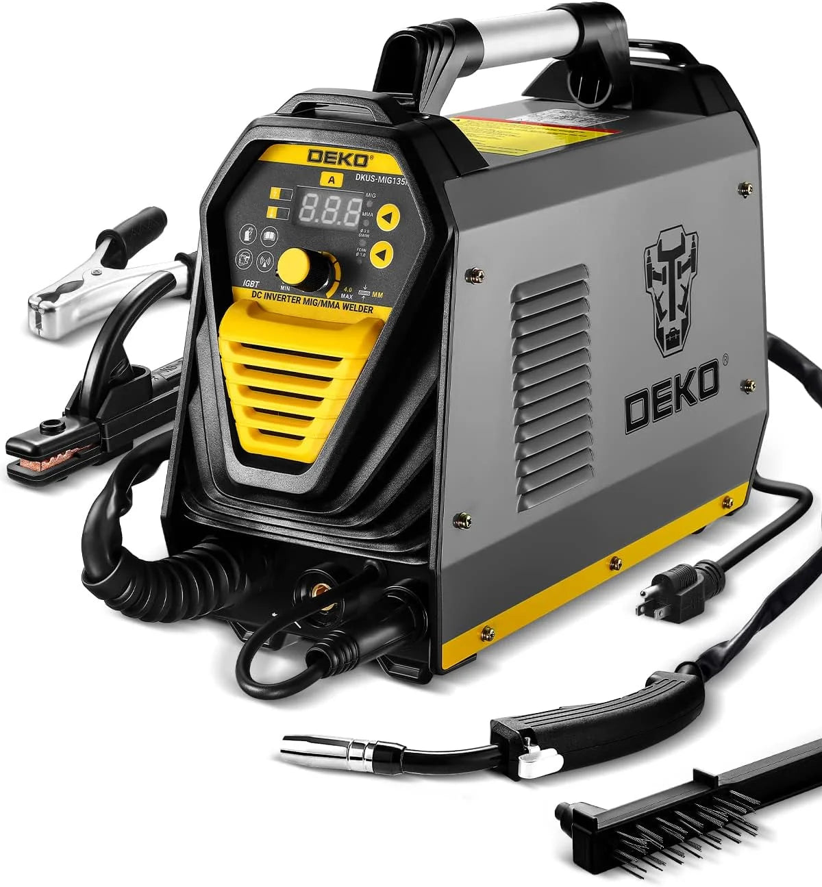 DEKO 135Amp MIG/MMA Welder,110V Flux MIG/Stick/Gass MIG 3 in 1 welding machine IGBT DC Inverter