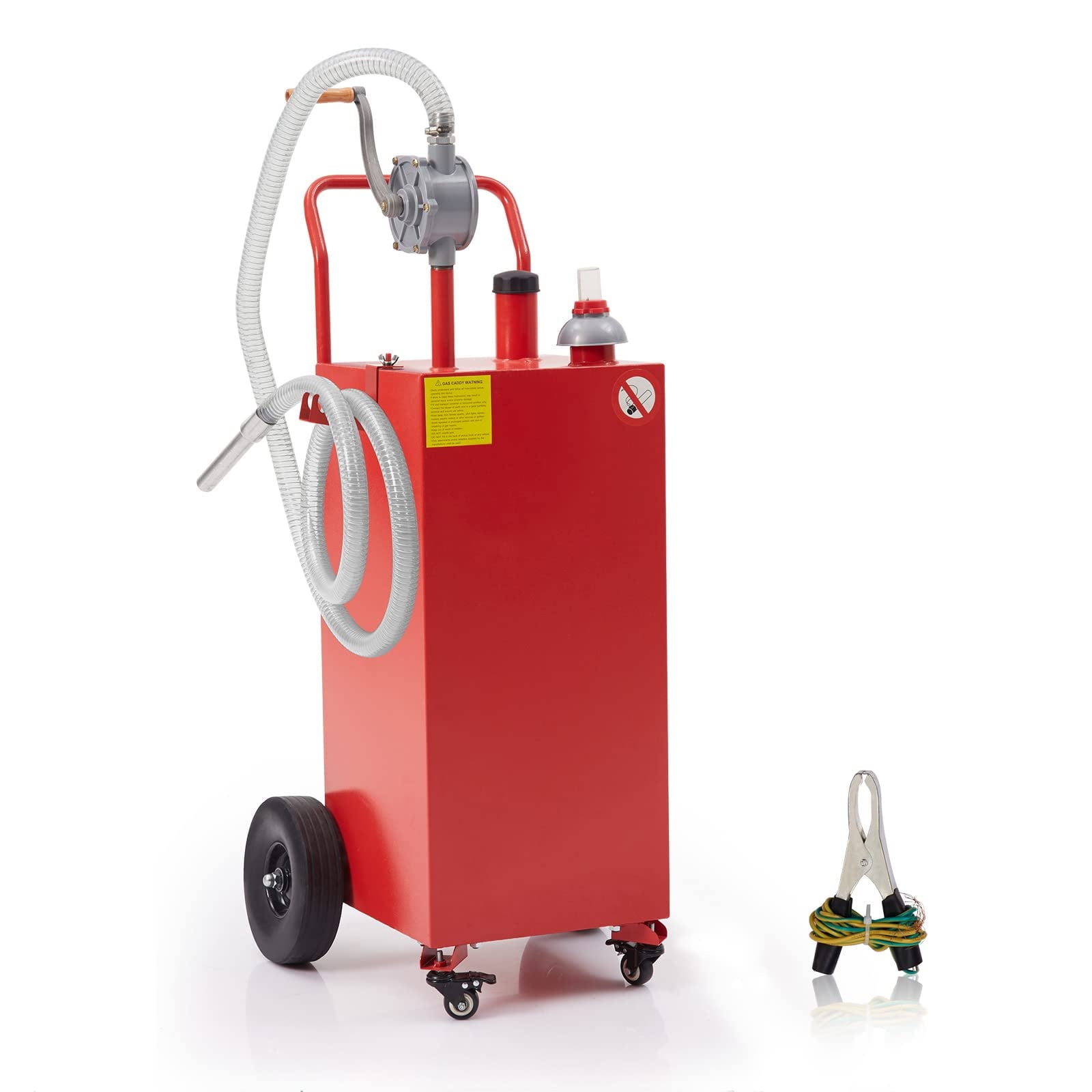 GymChoice Fuel Caddy 30 Gallon Gas Storage Tank,Portable Fuel Tank with Pump and Wheels Portable Fuel Storage Tank for Car, Lawnmower, ATV, Boat, Motorcycle