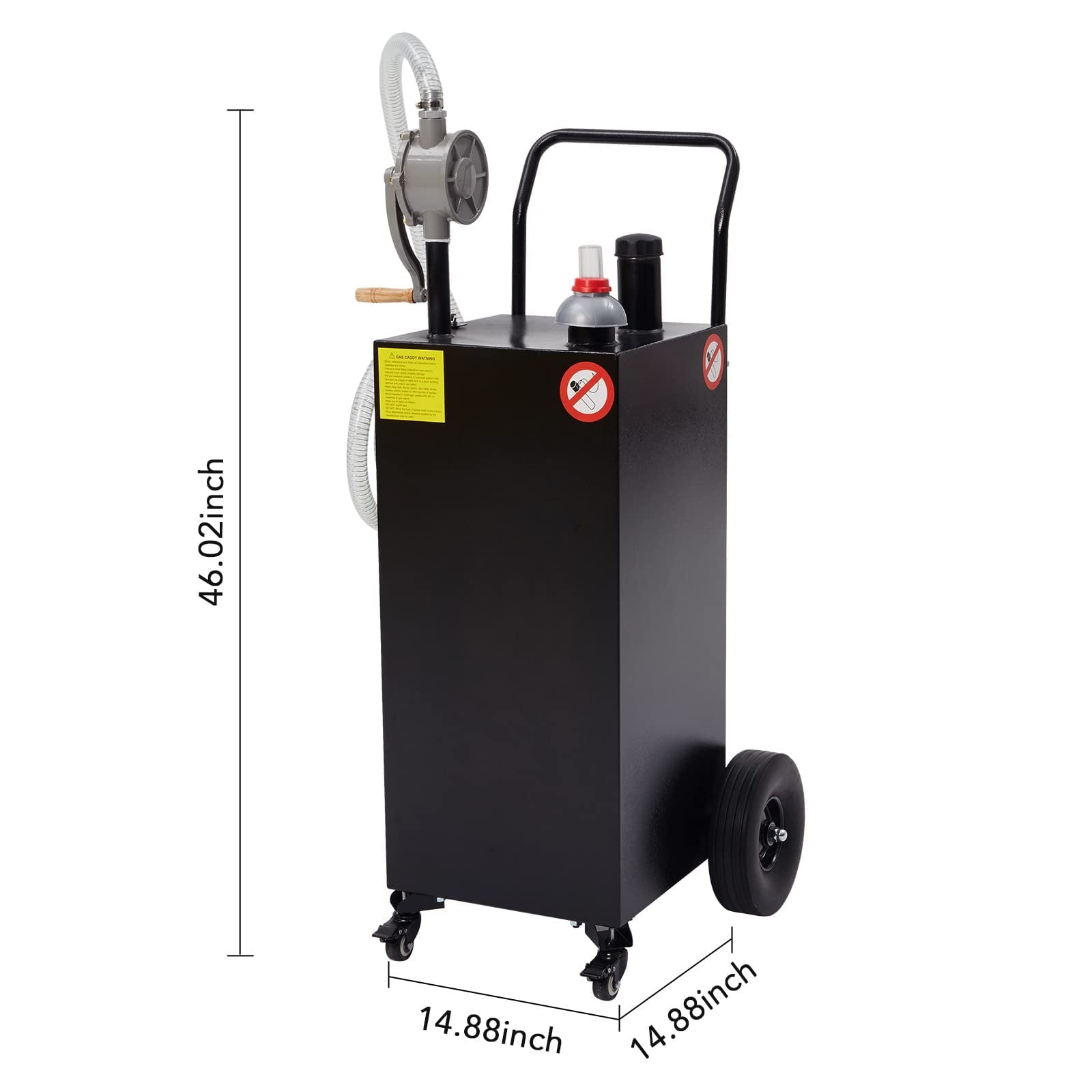GymChoice Fuel Caddy 30 Gallon Gas Storage Tank,Portable Fuel Tank with Pump and Wheels Portable Fuel Storage Tank for Car, Lawnmower, ATV, Boat, Motorcycle