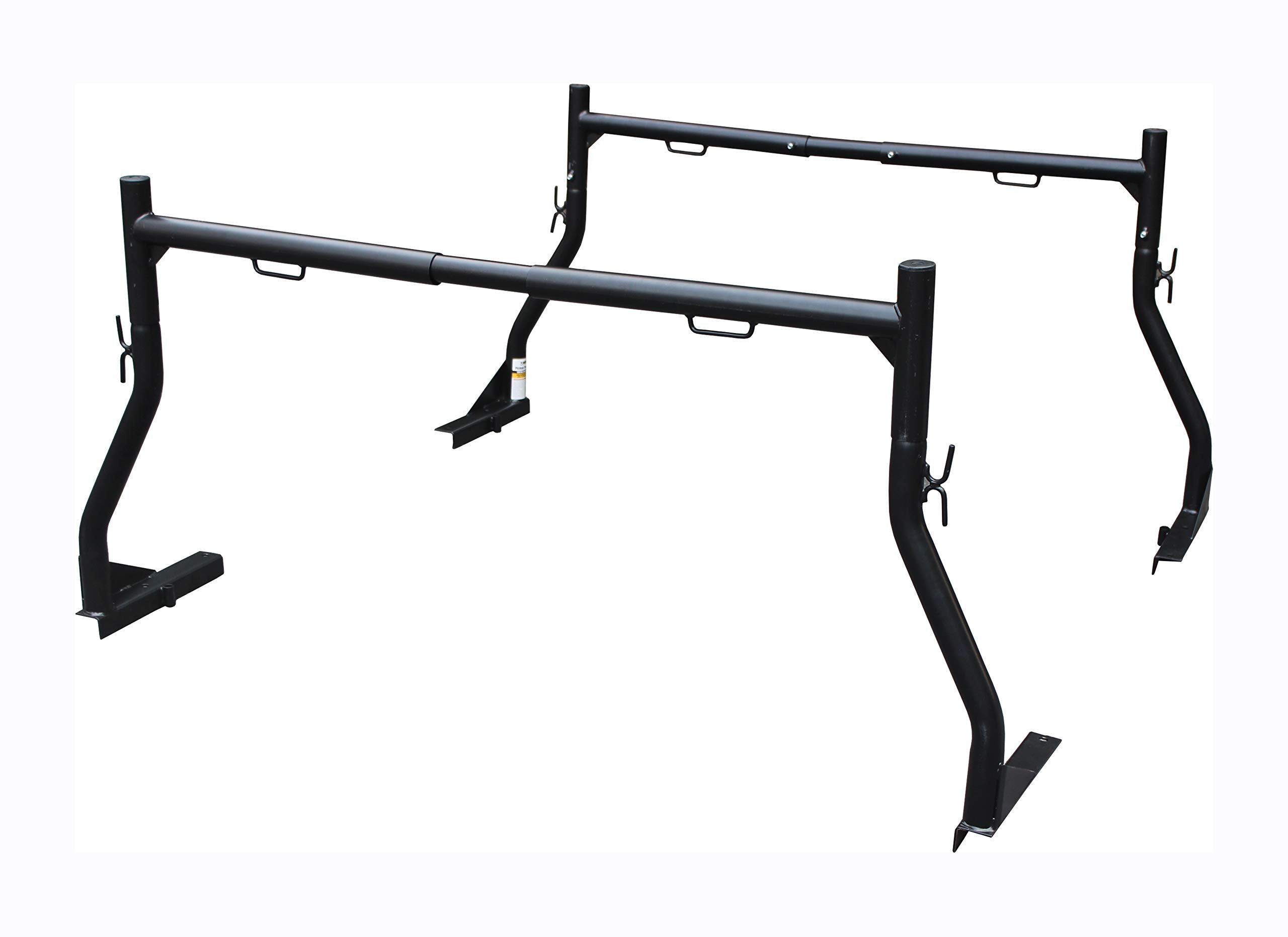 MaxxHaul 50241 Adjustable Steel Pick Up Truck Ladder Utility Racks-Pair, Black