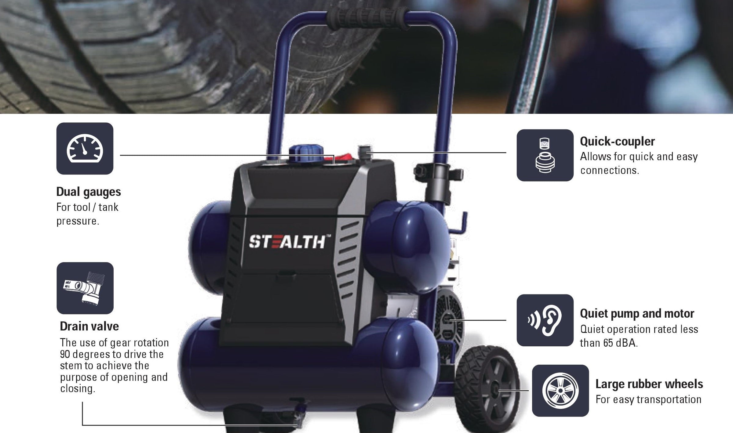 Stealth Professional 4.5 Gal. 150 PSI 2 Portable Electric Air Compressor