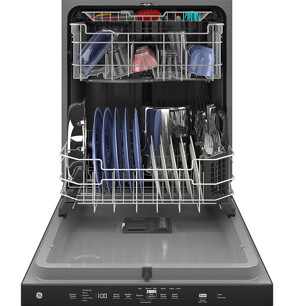 GE - Top Control Built-In Dishwasher with 3rd Rack, Dry Boost, 50 dBa - Slate