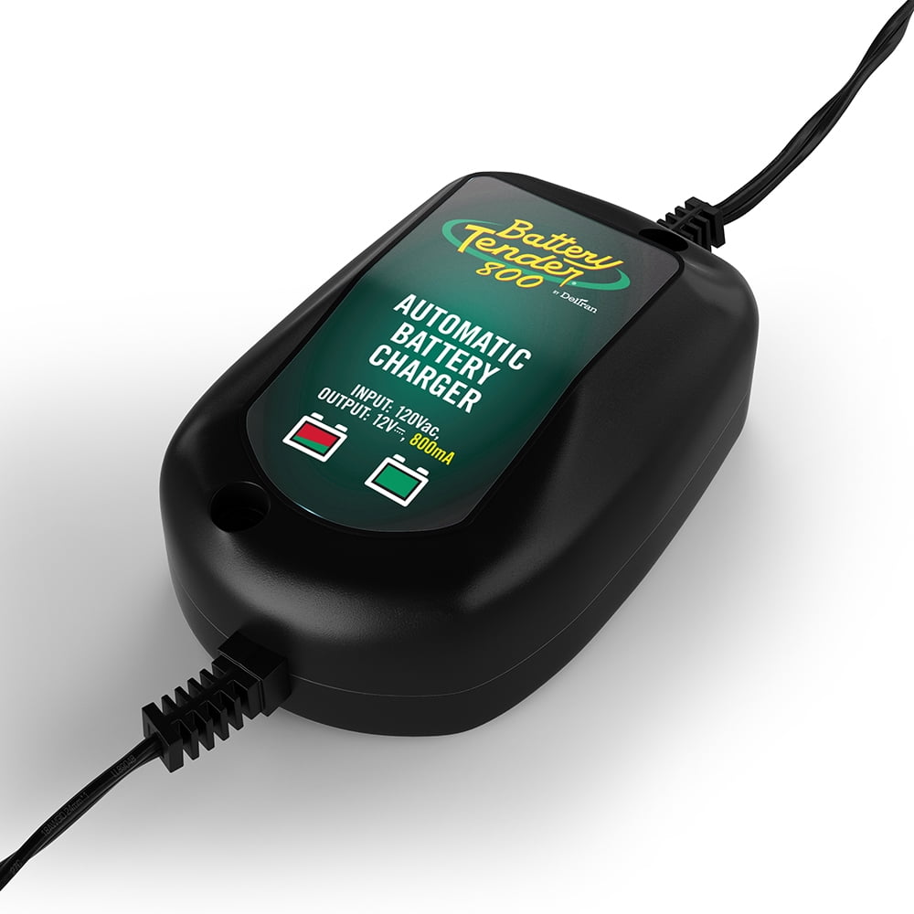 Battery Tender 800mA 12V Weather Resistant Battery Charger and Maintainer - Marine and Automotive Smart Fully Automatic for Boats Watercraft - Lead Acid AGM Gel Cell Batteries - 022-0150-DL-WH