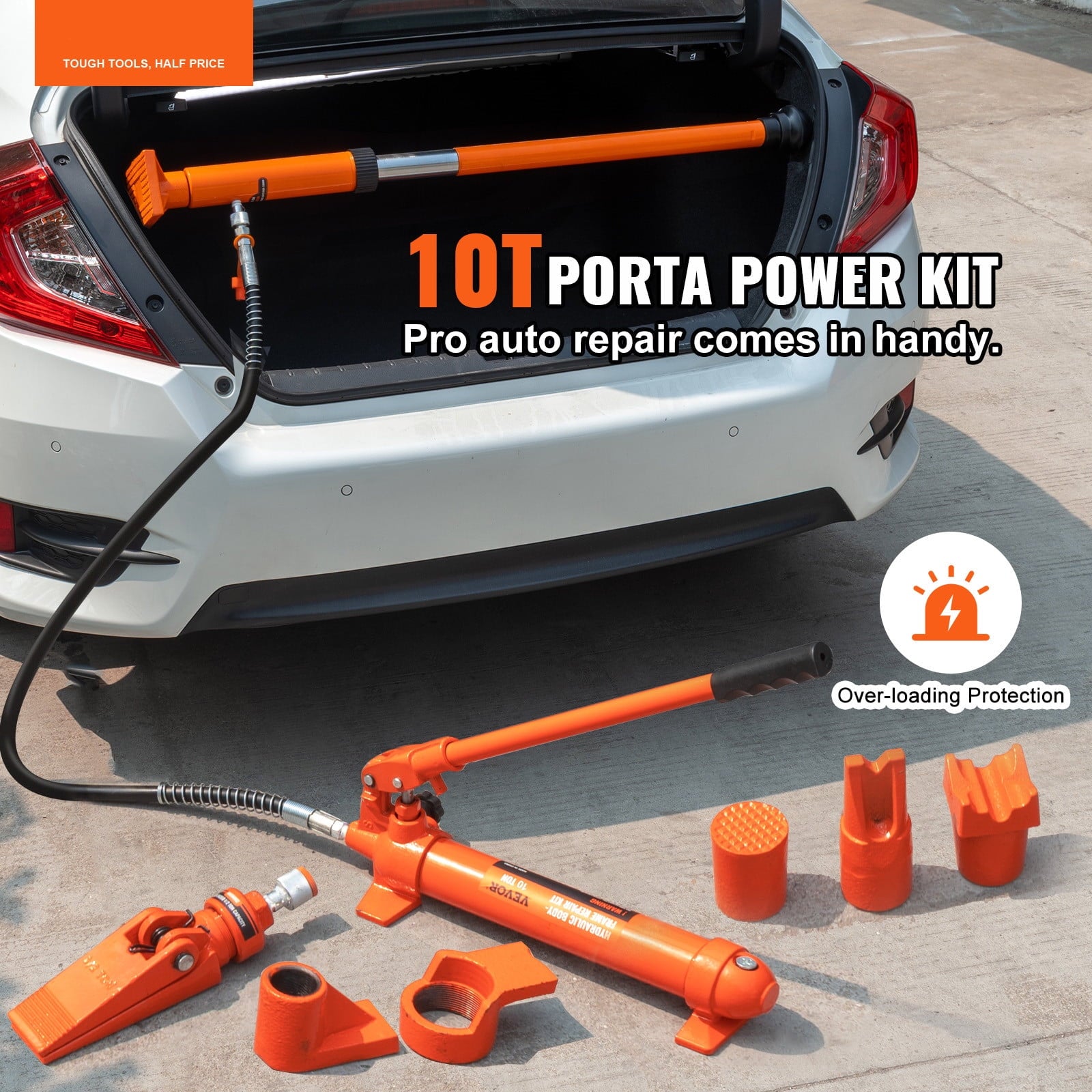 BENTISM 10 Ton Porta Power Kit Hydraulic Jack Air Pump Lift Ram All-In-One Portable Auto Body Frame Repair Power Tool