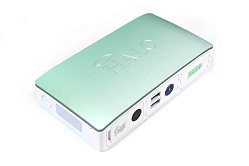 HALO Bolt Compact Portable Car Jump Starter - Car Battery Jump Starter with 2 USB Ports to Charger Devices, Portable Car Charger - Mint Ombre