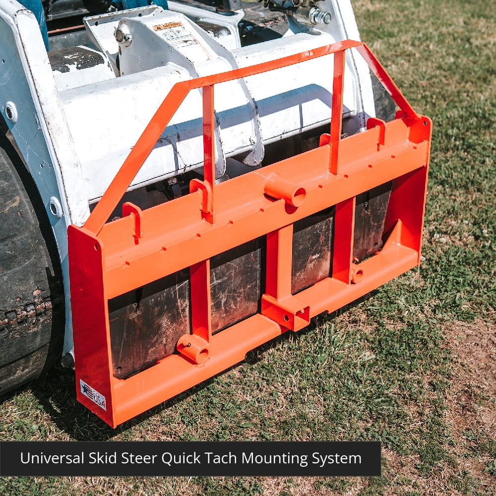 Titan Attachments UA USA Made Orange Pallet Fork Frame Attachment, 48” Fork Blades, Rated 4,000 LB