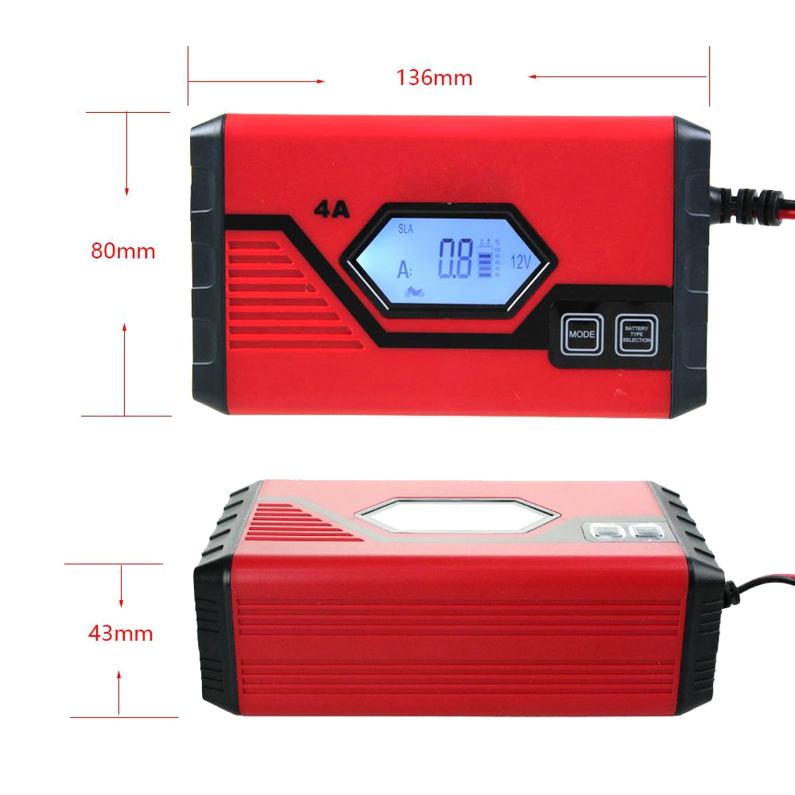 Htovila Charger,4 Amp 6v/12v Battery With Lcd Battery Maintainer Car With Lcd Screen Battery 4 Amp Screen Battery Maintainer Car Battery 4 Amp 6v/12v Battery Maintainer Car Atv