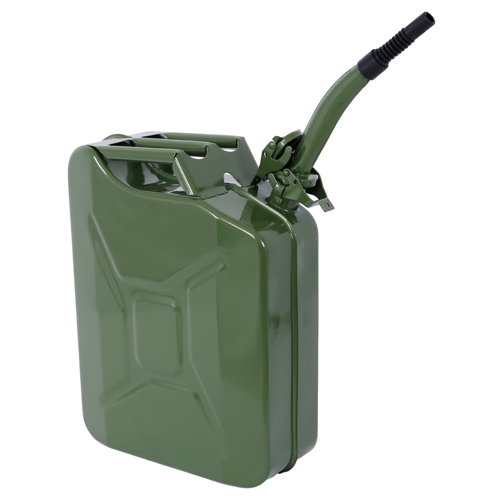 imerelez 20 Liter (5 Gallon) Jerry Fuel Can with Flexible Spout, Portable Jerry Cans Fuel Tank Steel Fuel Can, Fuels Gasoline Cars, Trucks, Equipment, GREEN