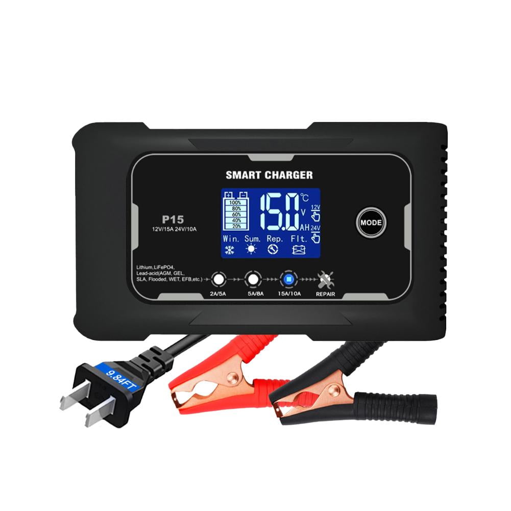 GHYJPAJK 15/20ACar Motor Battery Charger Automatic Pulse Repair for AGM Lithium Lead-Acid