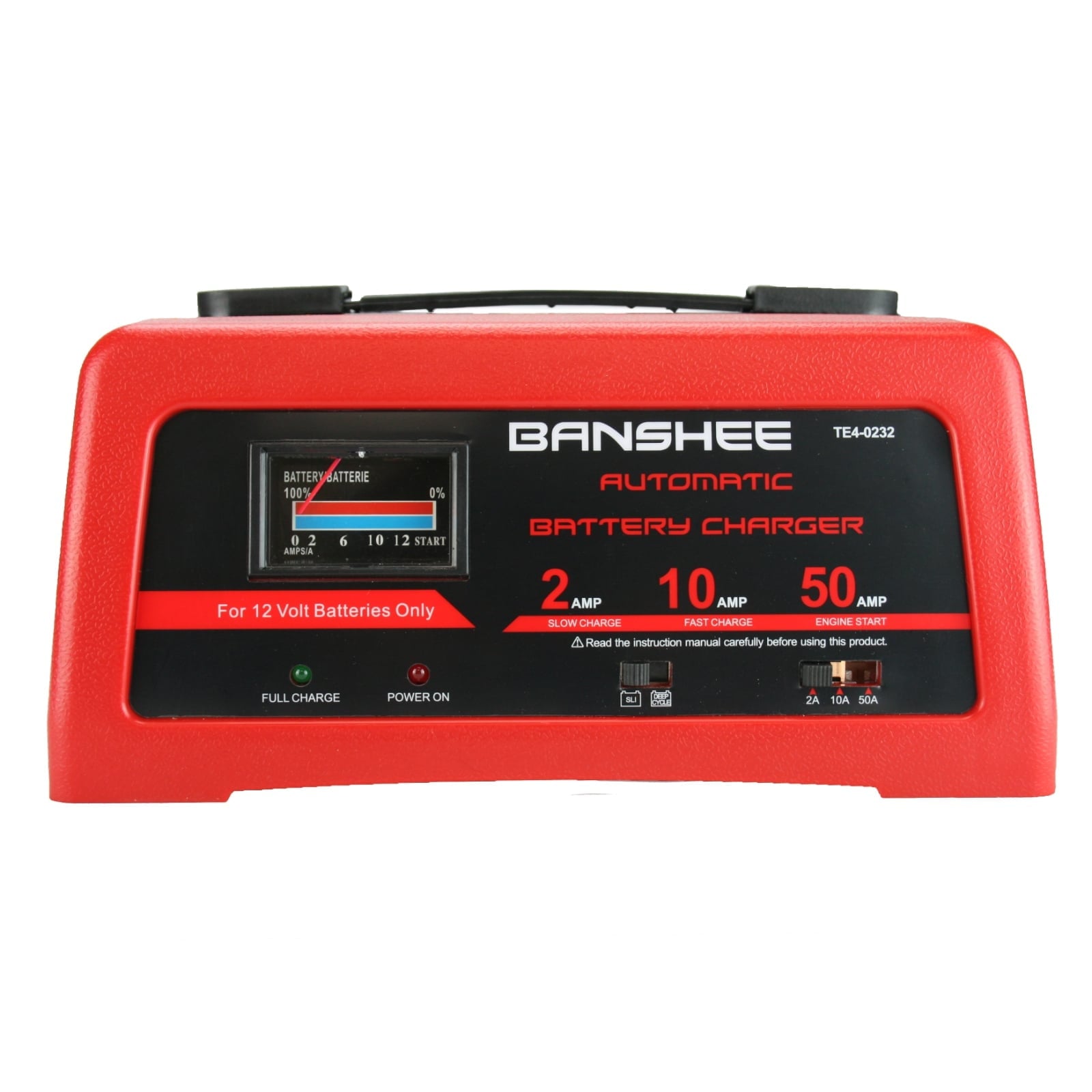 2/10/50A Battery Charger with Engine Start, Suitable for 12V Lead-acid Battery
