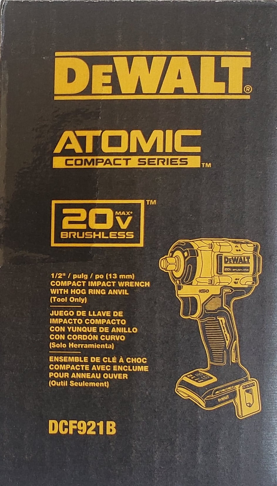 DW DCF921B ATOMIC 20-Volt MAX Cordless Brushless 1/2 in. Impact Wrench (Tool-Only)