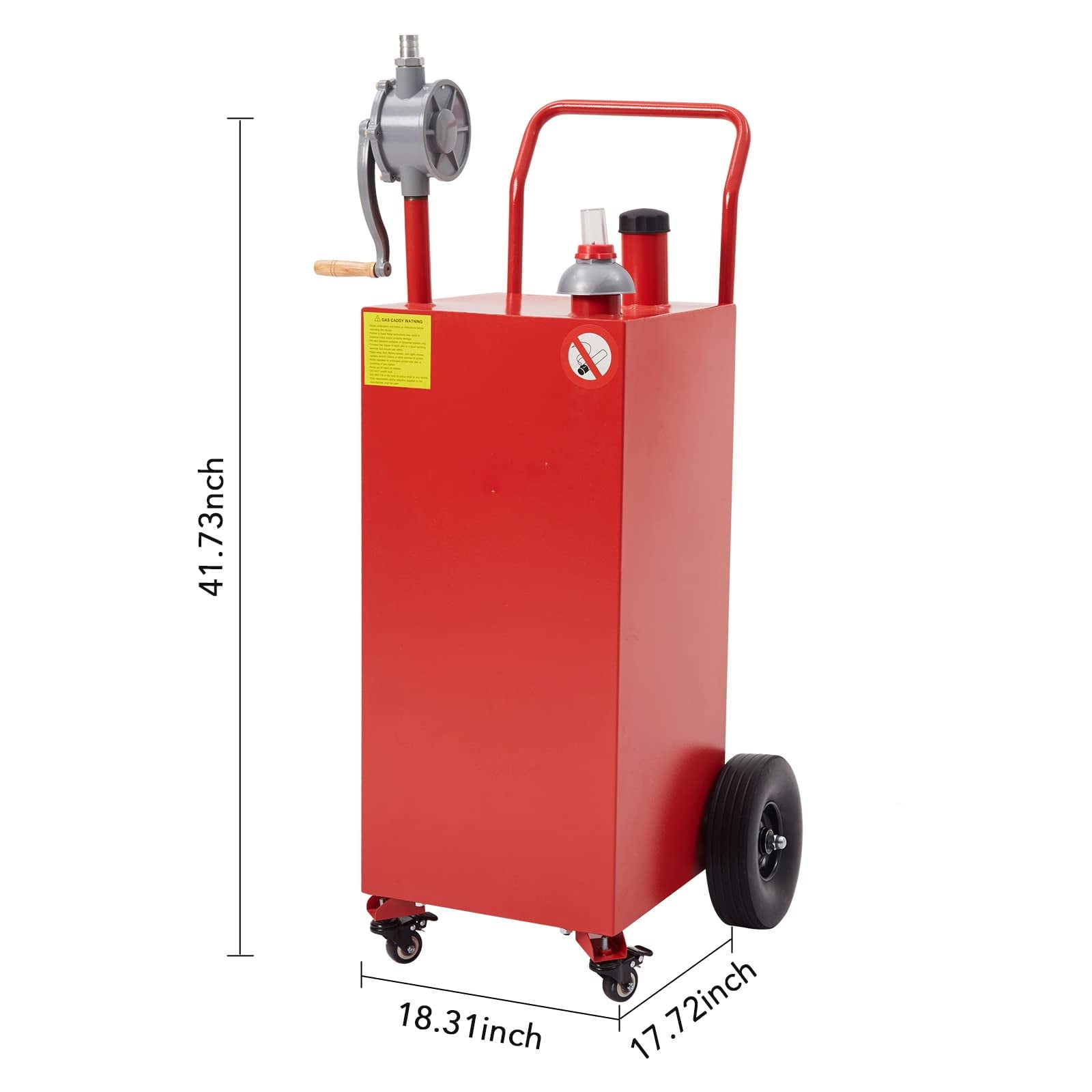GymChoice Fuel Caddy 30 Gallon Gas Storage Tank,Portable Fuel Tank with Pump and Wheels Portable Fuel Storage Tank for Car, Lawnmower, ATV, Boat, Motorcycle