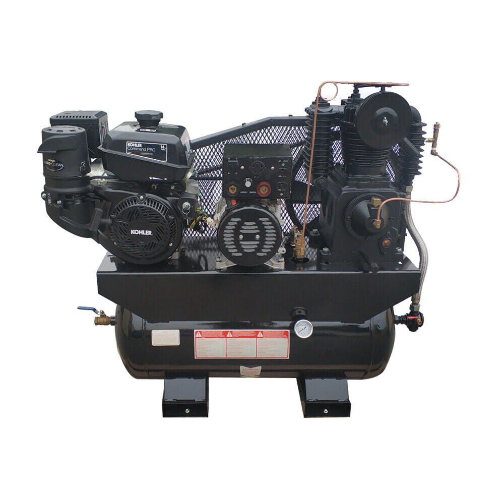 HPDAVV 15HP Gas Driven 30Gal ASME Tank Air Compressor 19cfm 180psi Welder & Generator