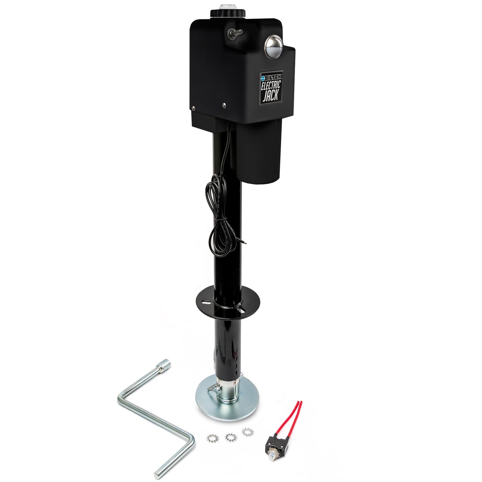 Biltek 3500lbs Electric Power Trailer Tongue Jack for RVs, Trailers, Campers, Utility or Boat Trailers - Black