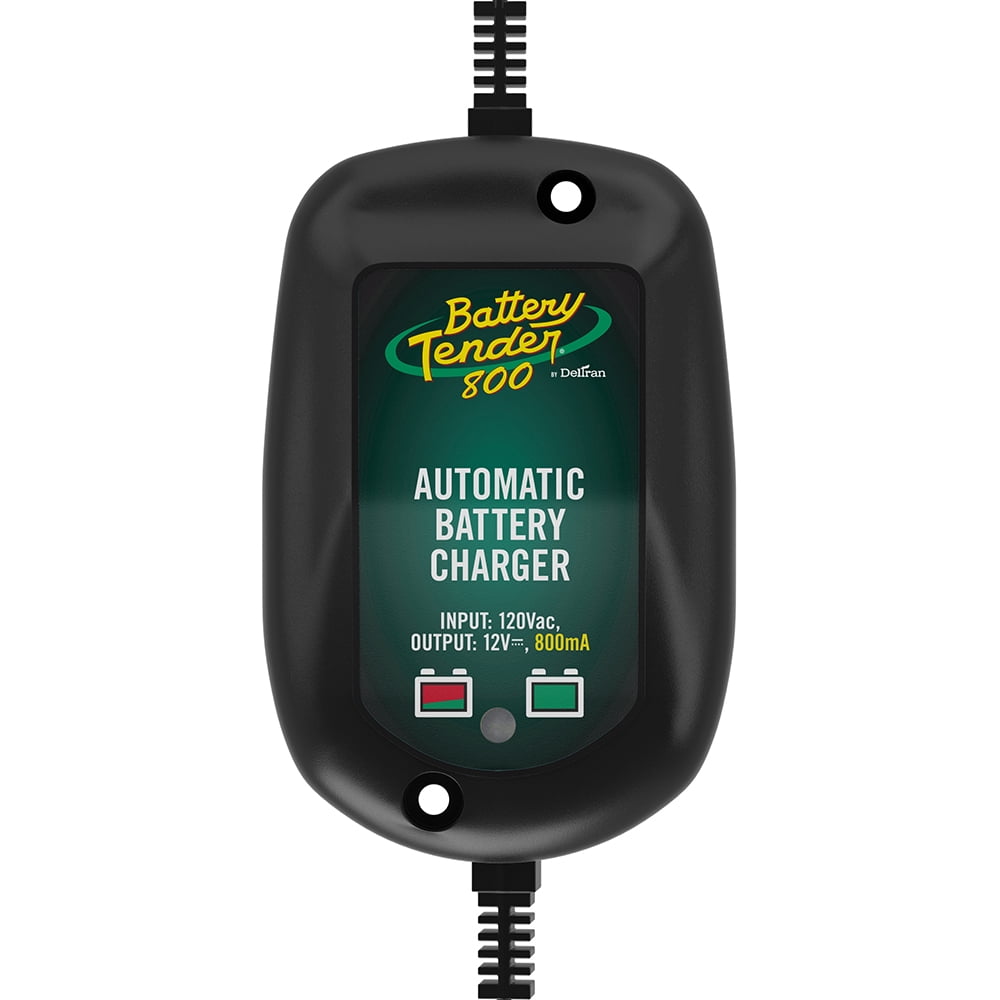 Battery Tender 800mA 12V Weather Resistant Battery Charger and Maintainer - Marine and Automotive Smart Fully Automatic for Boats Watercraft - Lead Acid AGM Gel Cell Batteries - 022-0150-DL-WH